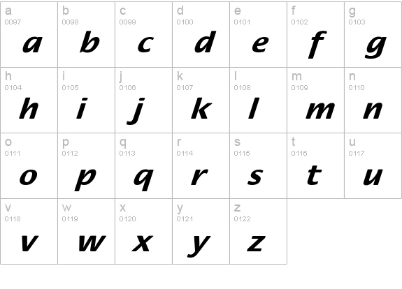 StackExtObl-Bol lowercase a-z preview