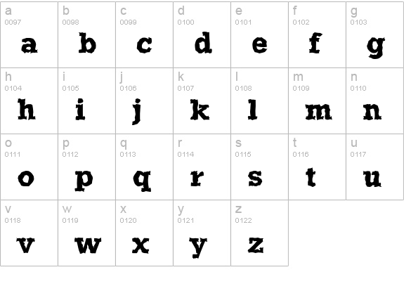 StaffordRandom-Bold lowercase a-z preview
