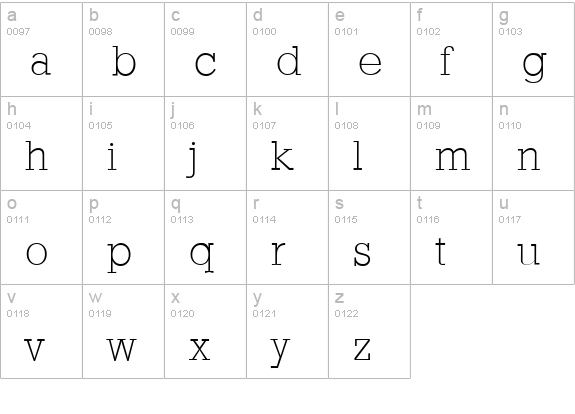 StaffordSerial-Xlight-Regular lowercase a-z preview