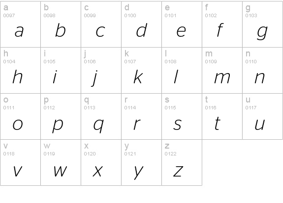 Stag Sans Round Light Italic lowercase a-z preview