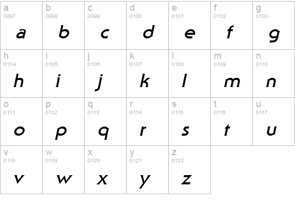 Staid Bold Italic lowercase a-z preview