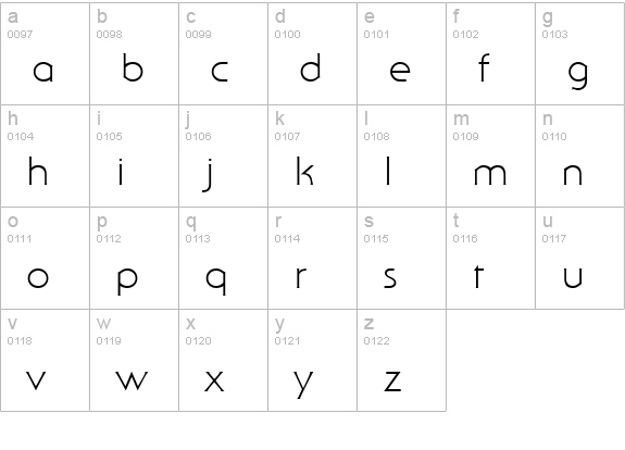 Staid Gothic Light Regular lowercase a-z preview