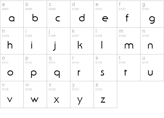 Staid Gothic Regular lowercase a-z preview