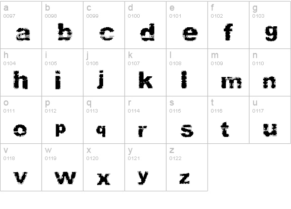 Stamp lowercase a-z preview