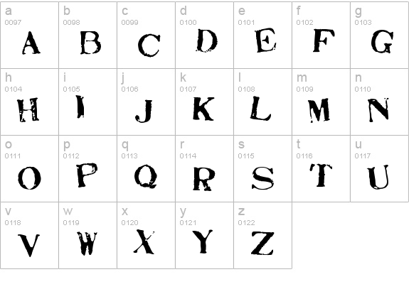 Stamp Act Jumbled lowercase a-z preview