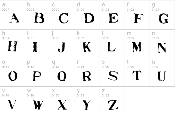 Stampede lowercase a-z preview