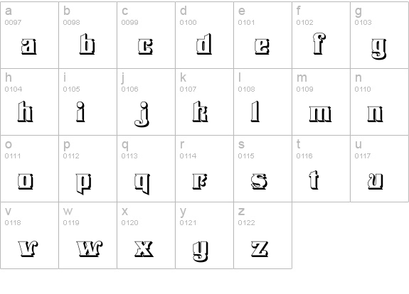 Stampede Open lowercase a-z preview