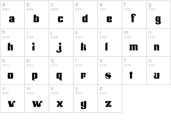 Stampede Open Fill lowercase a-z preview