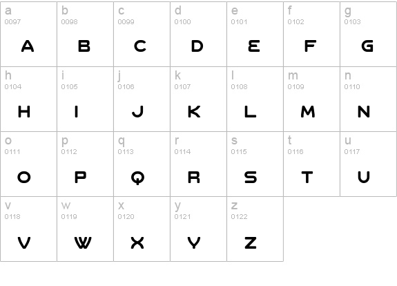 Standard-Regular lowercase a-z preview