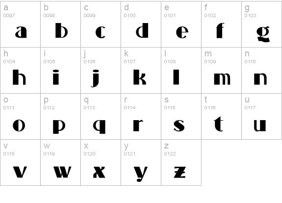 StandingRoomOnly lowercase a-z preview