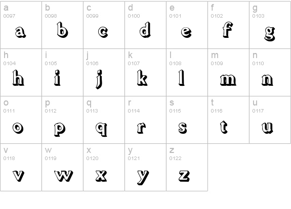 Standout Normal lowercase a-z preview