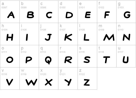 StanLee-Bold lowercase a-z preview