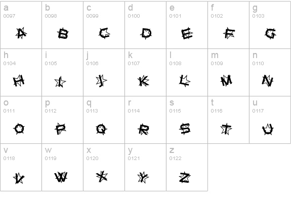 Star Dust lowercase a-z preview