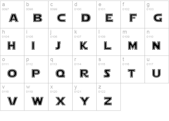 Star Jedi Outline lowercase a-z preview