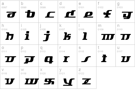 Starbat lowercase a-z preview