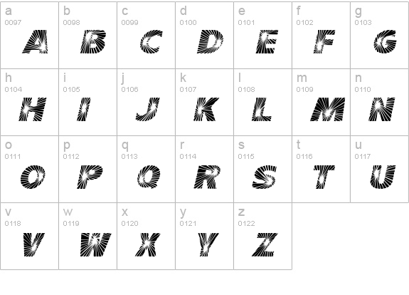 Starburst Italic lowercase a-z preview