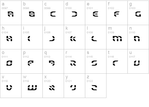 Starfighter lowercase a-z preview