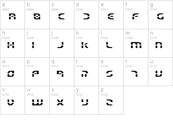 Starfighter Beta lowercase a-z preview