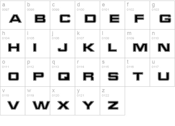 Starfleet Bold Extended BT lowercase a-z preview