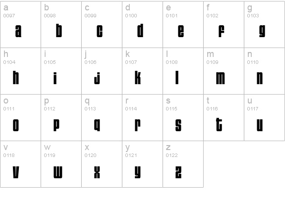 Stark-Bold lowercase a-z preview