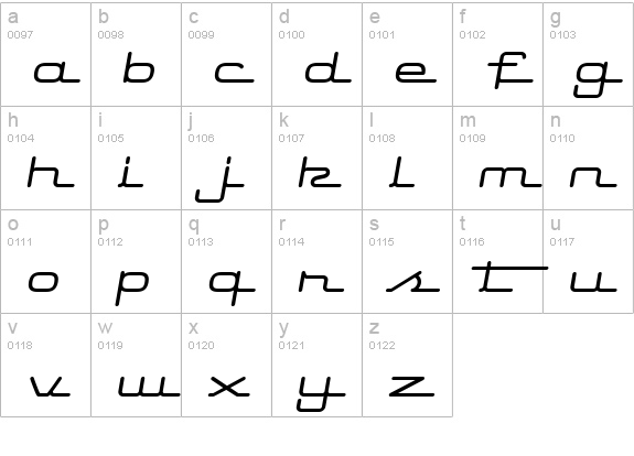 Starliner BTN BoldOblique lowercase a-z preview
