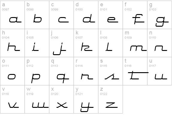 Starliner BTN Oblique lowercase a-z preview