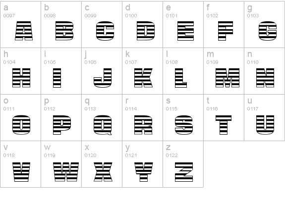 Stars Regular lowercase a-z preview