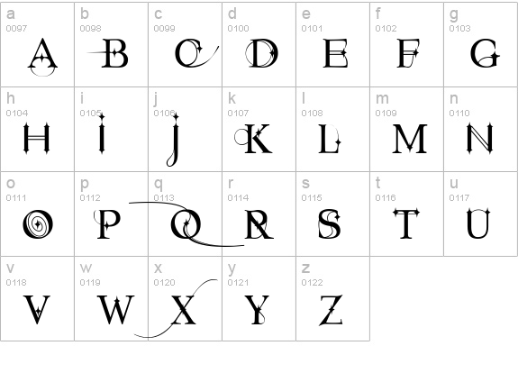 Starstruck lowercase a-z preview