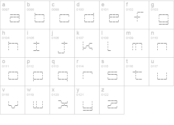 Stash of Dashes lowercase a-z preview