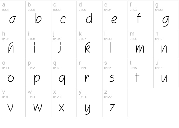 Status-Regular lowercase a-z preview