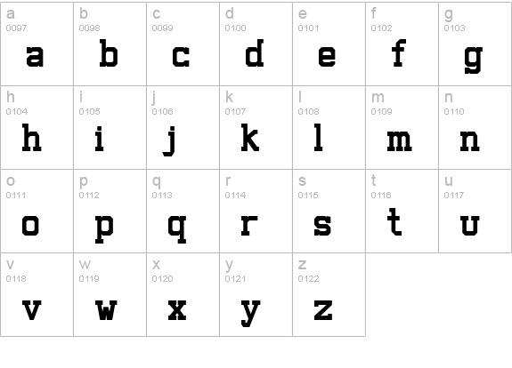 Staubach lowercase a-z preview