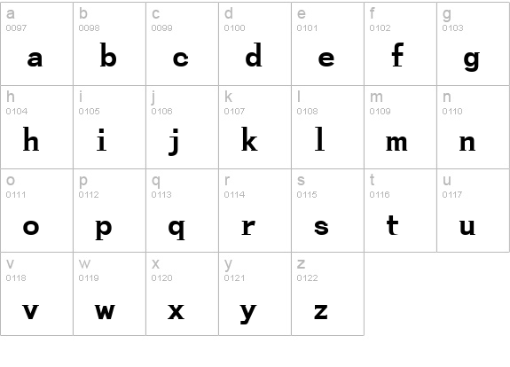 Stavanger lowercase a-z preview