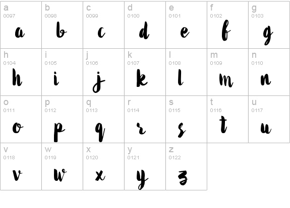 Stay Bold lowercase a-z preview
