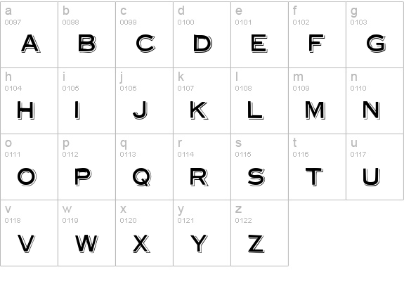 Steelplate lowercase a-z preview