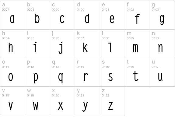 SteepTypewriterMedium lowercase a-z preview