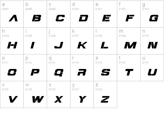 Steiner Italic lowercase a-z preview