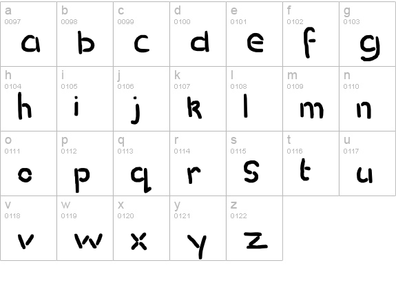 stencil pencil lowercase a-z preview