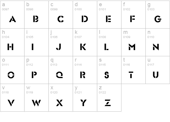 Stencil Sans Normal lowercase a-z preview