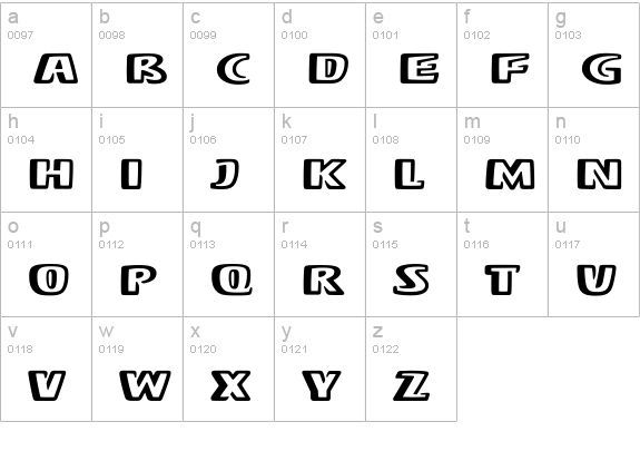 Stereo lowercase a-z preview