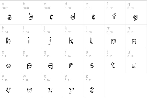 SteroidOutter lowercase a-z preview