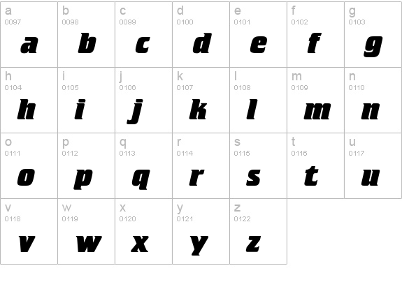 Stettin lowercase a-z preview