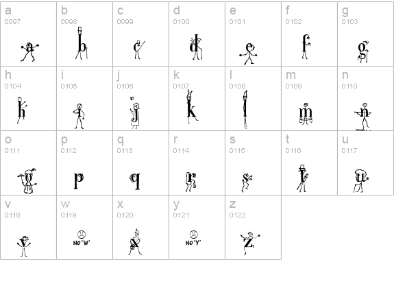StickLetter Medium lowercase a-z preview