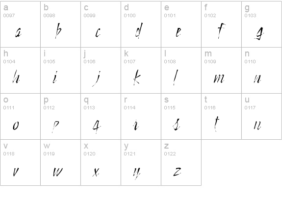Still Time Gaunt lowercase a-z preview