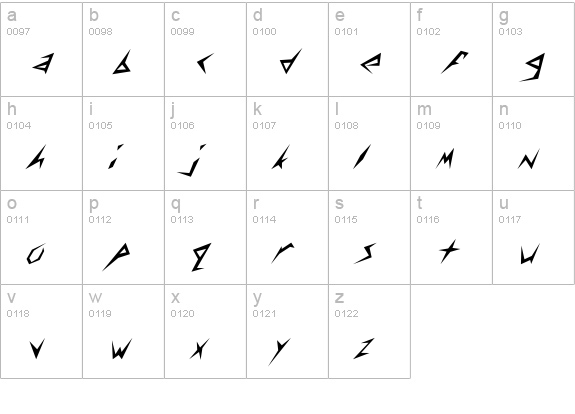 StingerLightSkewed Regular lowercase a-z preview
