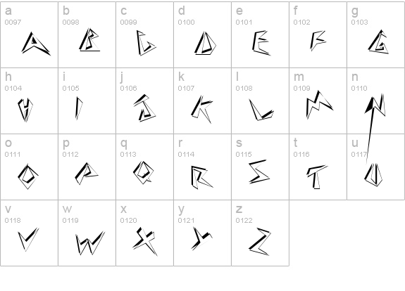 StingerShadow lowercase a-z preview
