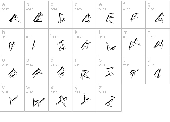 StingerShadowSkewed Regular lowercase a-z preview