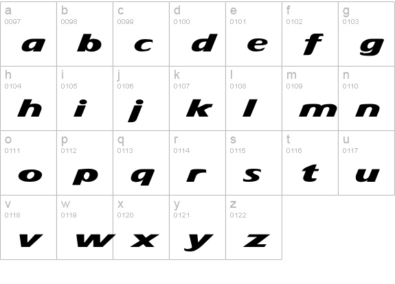Stingray lowercase a-z preview