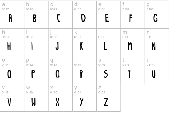 Stinko lowercase a-z preview