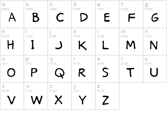 Stinky Kitty lowercase a-z preview