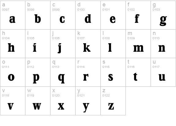 StirlingExtraBold lowercase a-z preview